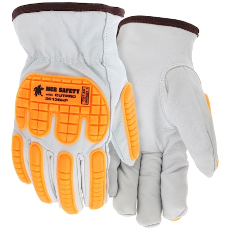 Mcr Safety Gloves, B/C Goat Leather HPPE Liner w/TPR A5 XXL, 12PK 36136HPXXL